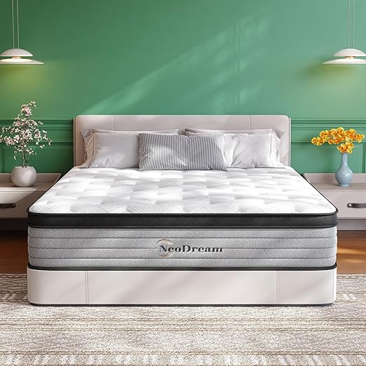 Full Size Mattress, 10 Inch Full Mattress in a Box, Hybrid Matress with Memory Foam & Individual Pocket Springs, Edge Support, Motion Isolation, Medium Firm Feel, Pressure Relief