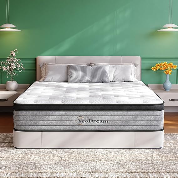 Full Size Mattress, 10 Inch Full Mattress in a Box, Hybrid Matress with Memory Foam & Individual Pocket Springs, Edge Support, Motion Isolation, Medium Firm Feel, Pressure Relief