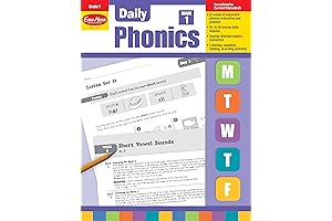 Evan-Moor Daily Phonics, Grade 1, Homeschooling & Classroom Workbook