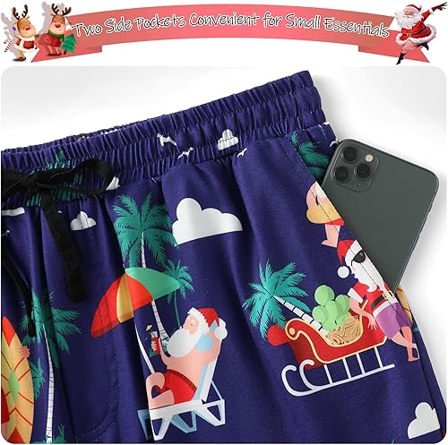 Miniatura 4 de MERIABNY Pantalones de pijama de Navidad para hombre, pijamas navideñas para descansar, dormir y fiestas