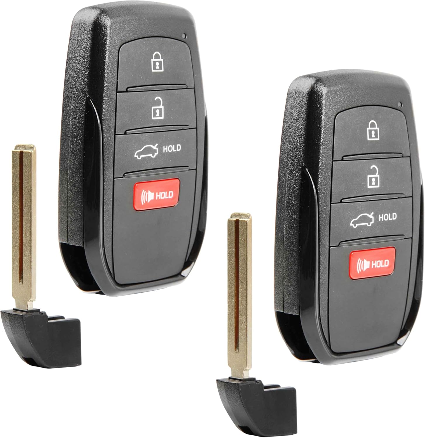 2X Key Fob Remote Replacement 4-Button Smart for 2023-2025 Toyota Corolla (HYQ14FBW, 8990H-12350)