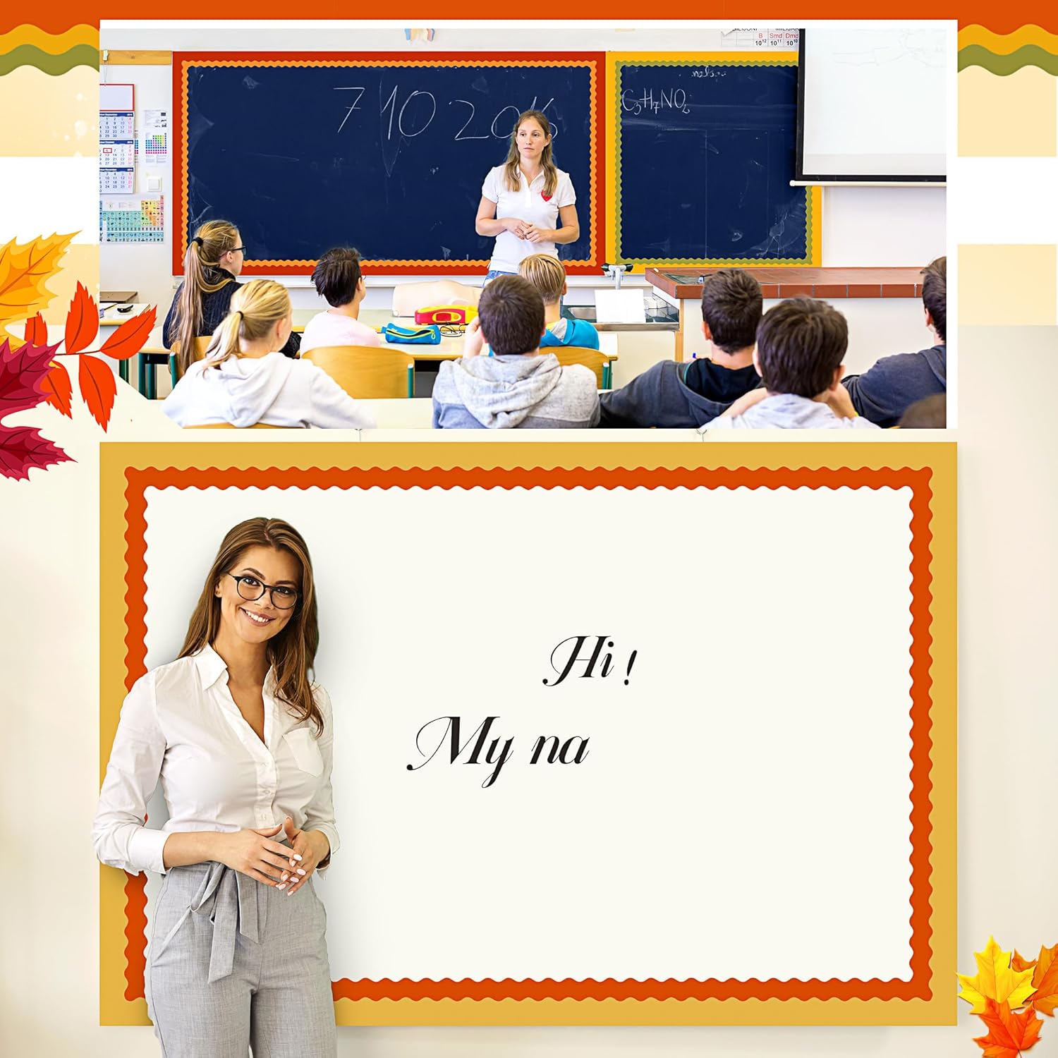 Ctosree 12 Roll 630 ft Colorful Bulletin Board Borders Bulk for Classroom Decoration Scalloped Rolled Border Trim for Back to School Chalkboard Wall Offices Decor(Orange Colors)