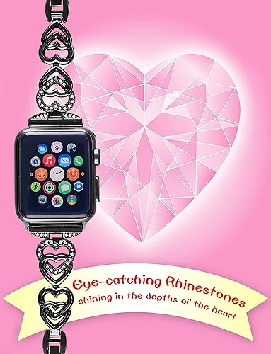 Miniatura 4 de Correa en forma de corazón compatible con Apple Watch Band de 1.496 in, 1.575 in, 1.614 in, 1.654 in, 1.732 in, 1.772 in, 1.772 in, correa de reloj