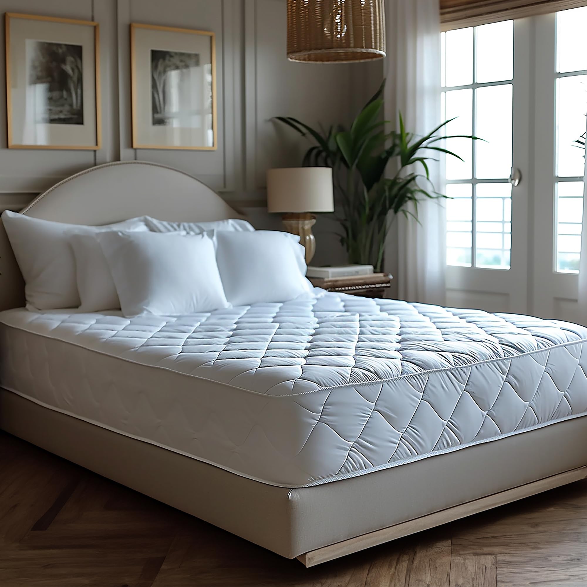 Waterproof Mattress Protector King Size – Quilted King Mattress Protectors Fits Mattress...