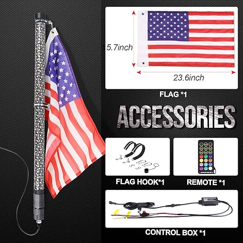 Miniatura 6 de 2 luces LED de persecución de 2 pies de alta densidad y alto brillo LED con función de direcciónfreno y marcha atrás, control remoto y aplicación