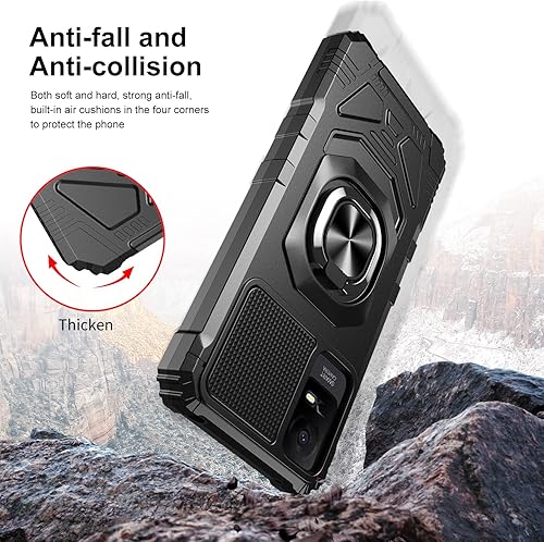 Miniatura 4 de Funda para TCL ION VTCL ION X con protector de pantalla, TCL ION V, soporte magnético para anillo de automóvil, parachoques de silicona suave,