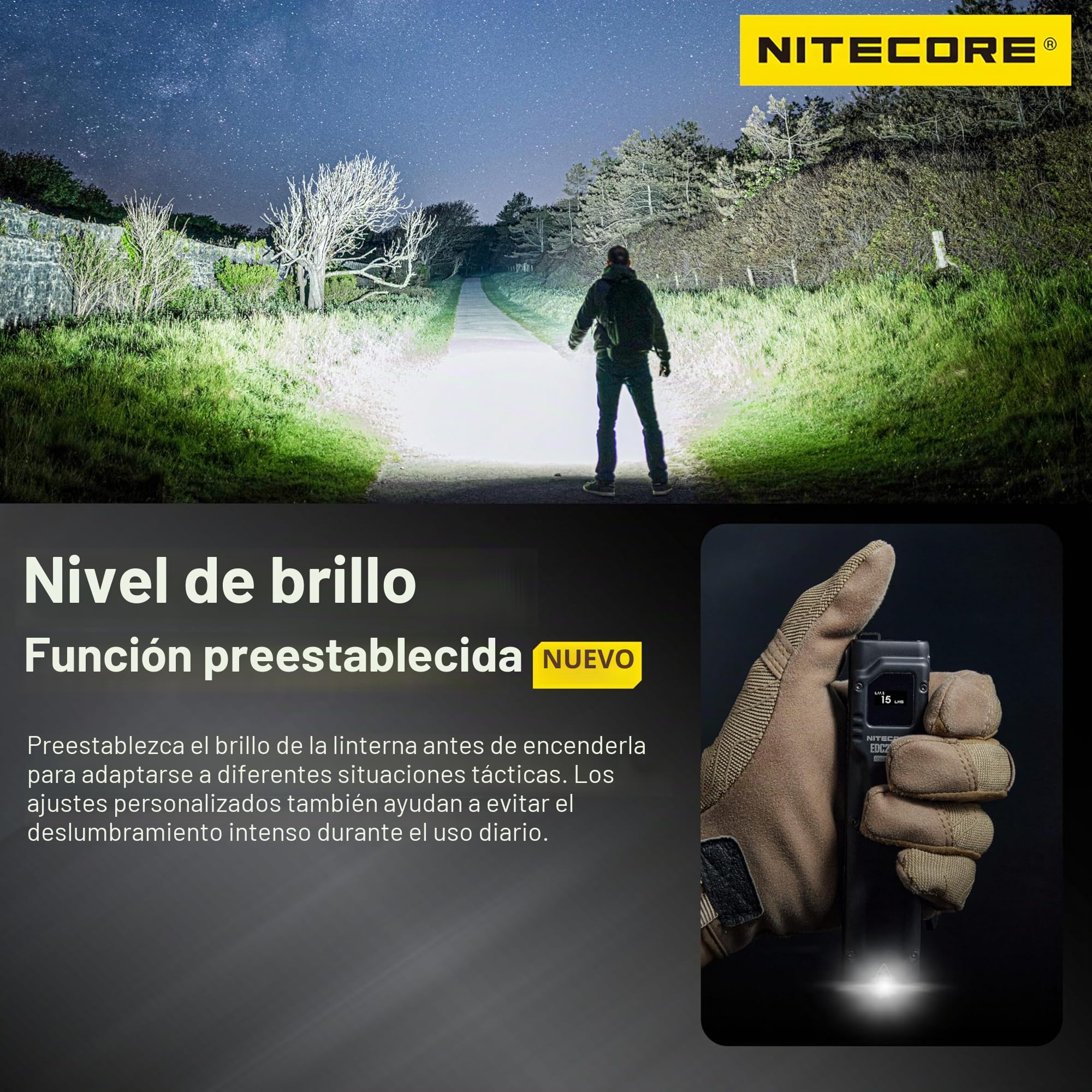 Nitecore EDC27 UHi 3100 lúmenes ultra delgada de alto rendimiento EDC linterna eléctrica con llavero retráctil
