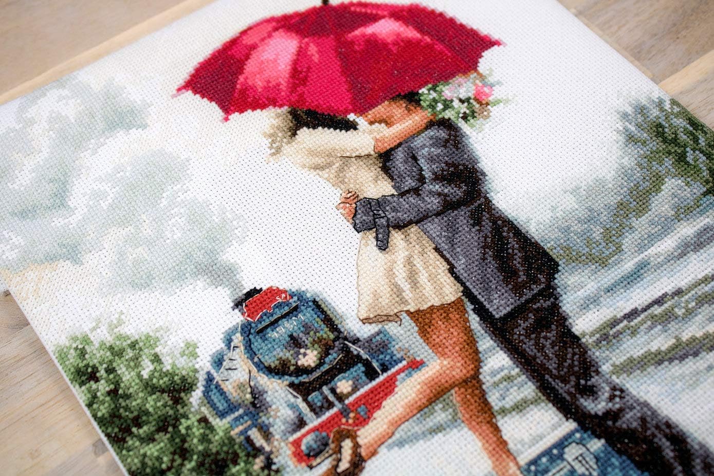 AllAboutEmbroideryUA Counted Cross Stitch kit in Love Luca-s B2369 Size:22x31 cm / 8.6x12.1 in., Romantic Couple Meeting Embroidery Kits xstitch Needlework