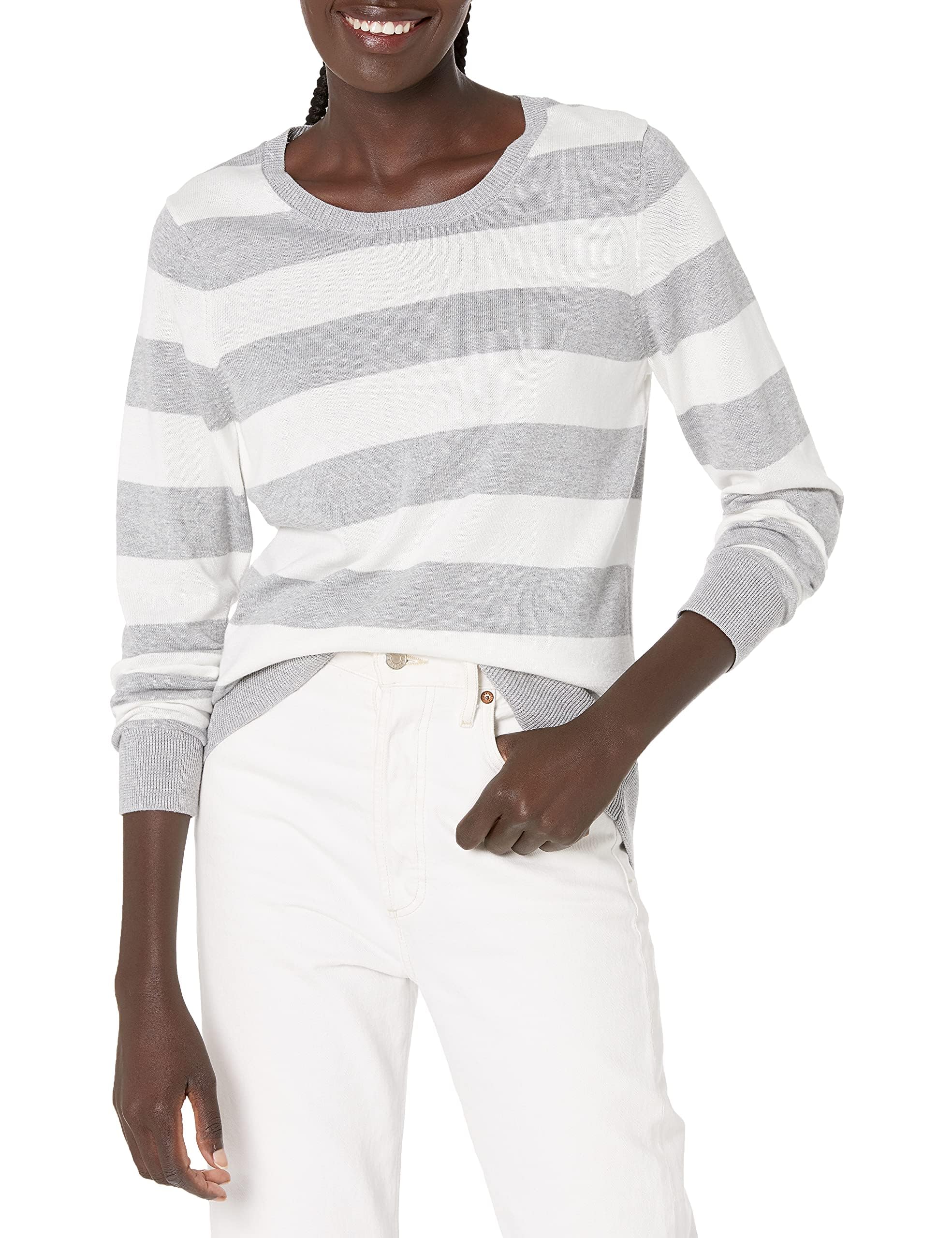 Amazon Essentials Damen Leichter, Langärmeliger Pullover Mit Rundhalsausschnitt (Erhältlich in Übergröße)