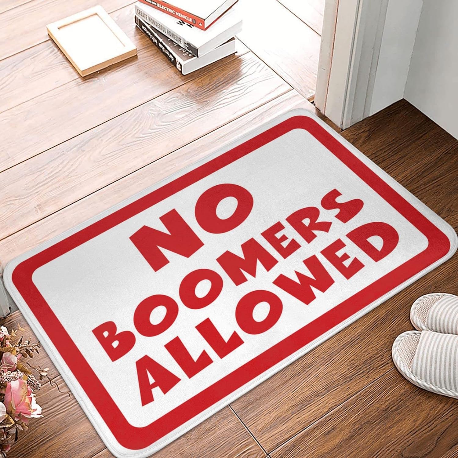 Home Door Mat No Boomers Allowed Mat Fall Decor Outdoor Bar Decorations for Man Cave(65X90CM)