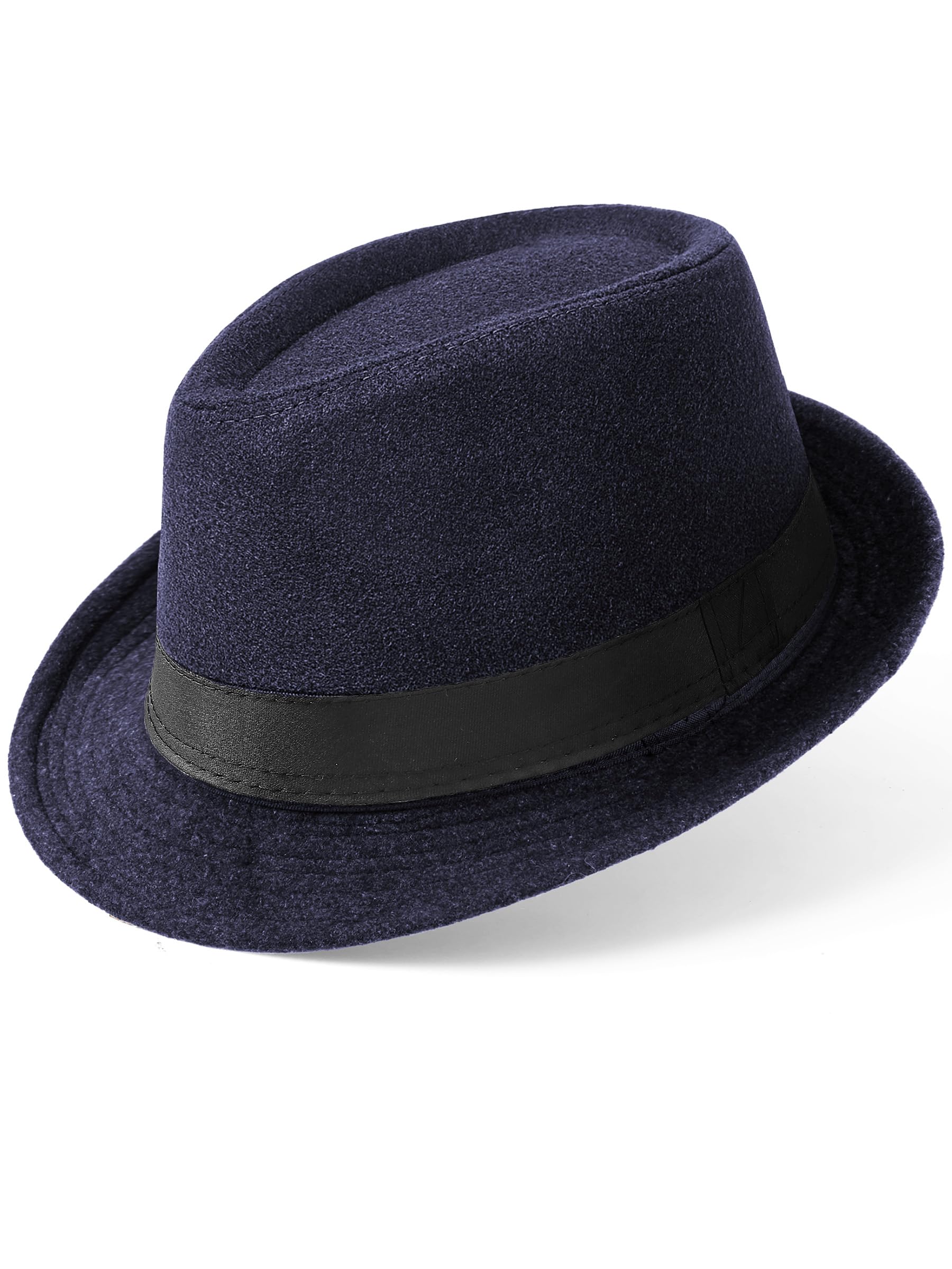 BABEYOND Men's 1920s Short Brim Trilby Fedora Hat