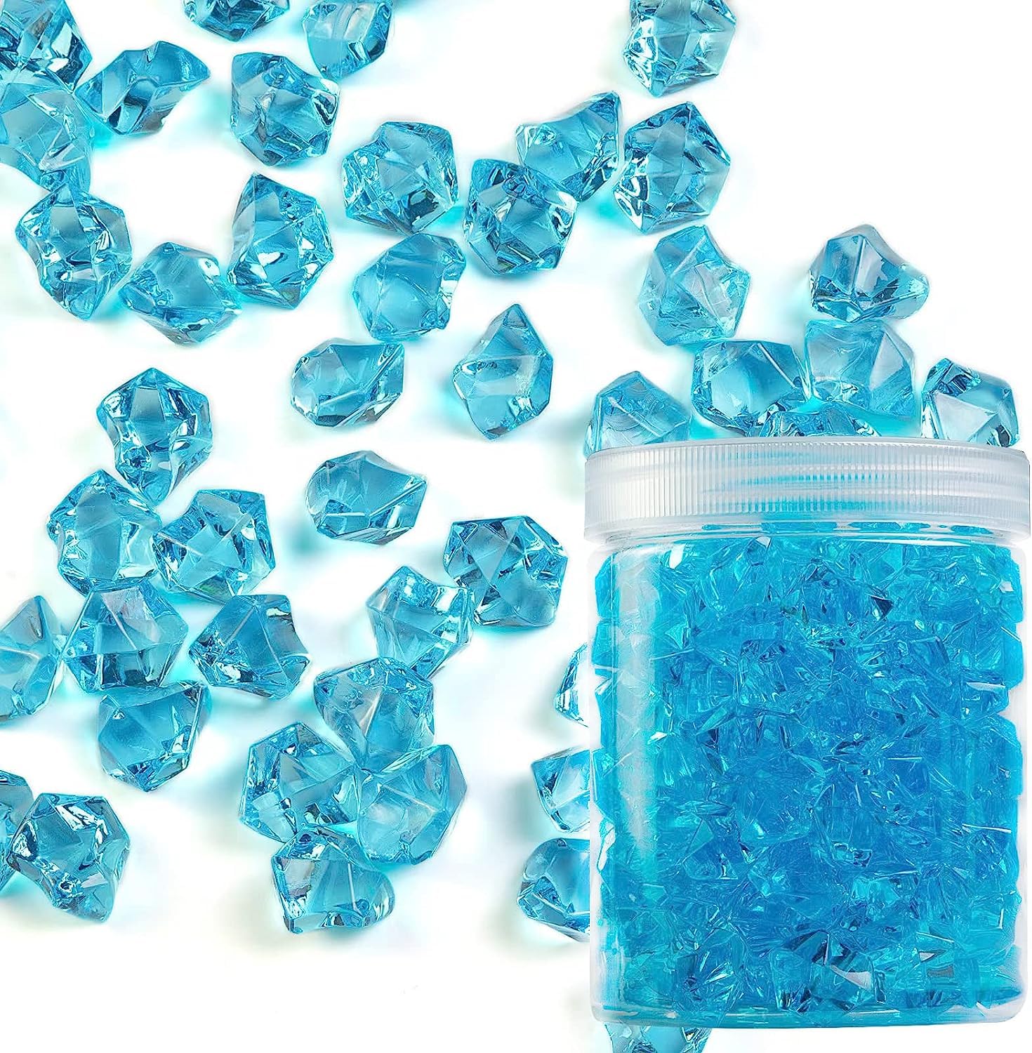 Firstly Traders Pack of 200 Gram Acrylic Diamonds Faux Crystals for Home Decor Vase Fillers(Aqua Blue)-image-40