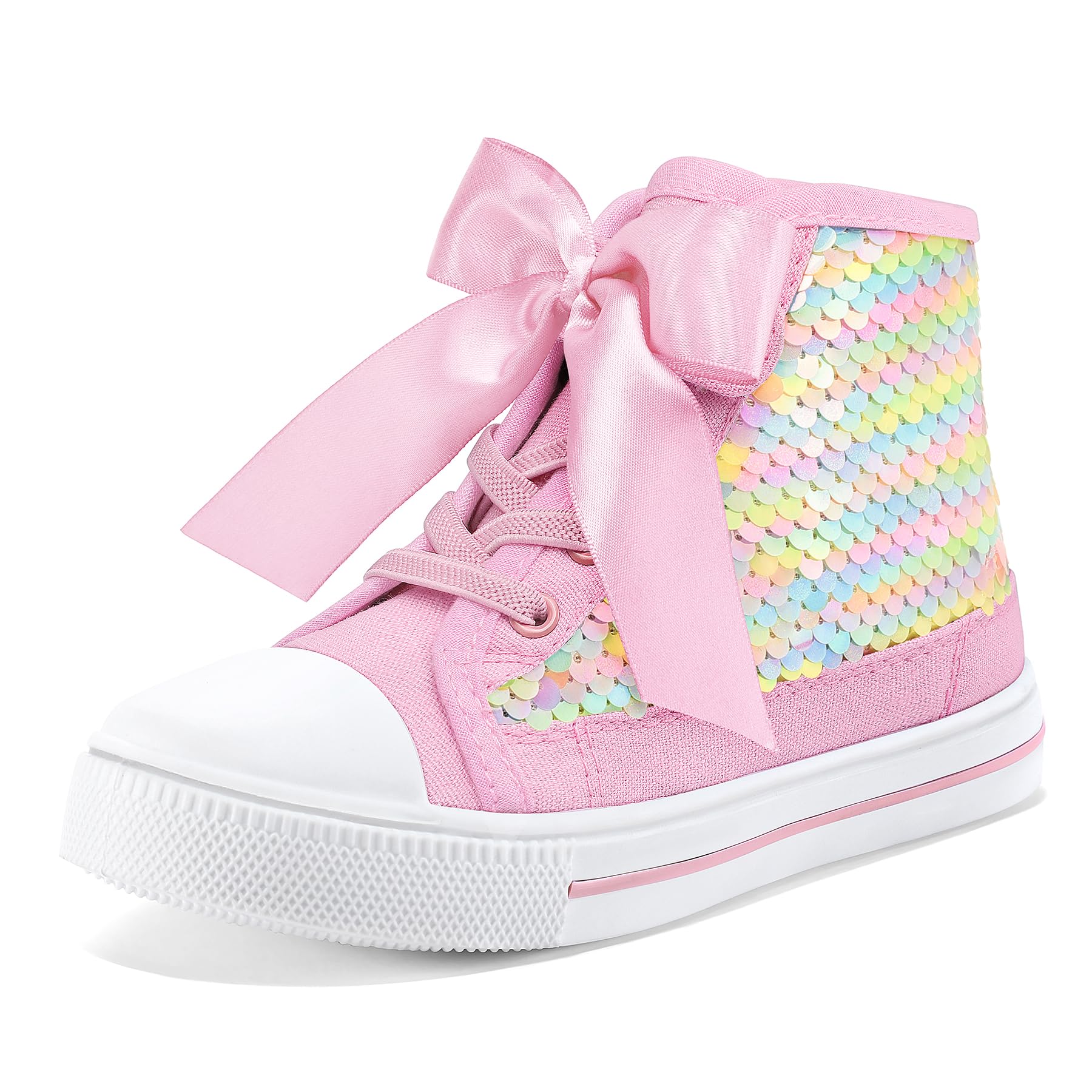 Toddler High Top Sneakers Canvas Shoes with Hook and Loops