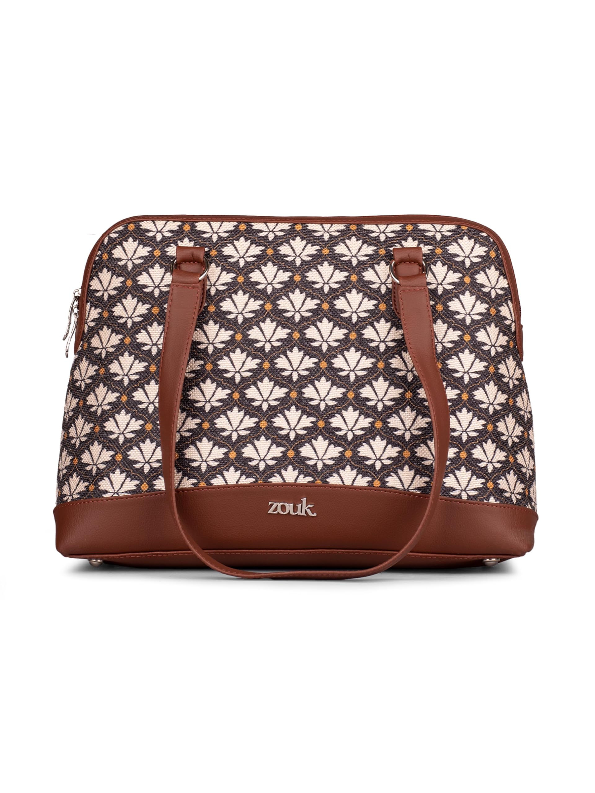 Carry All Work Bag | Jute | Vegan Leather Handcrafted Women's Shoulder Bag with Double Handles