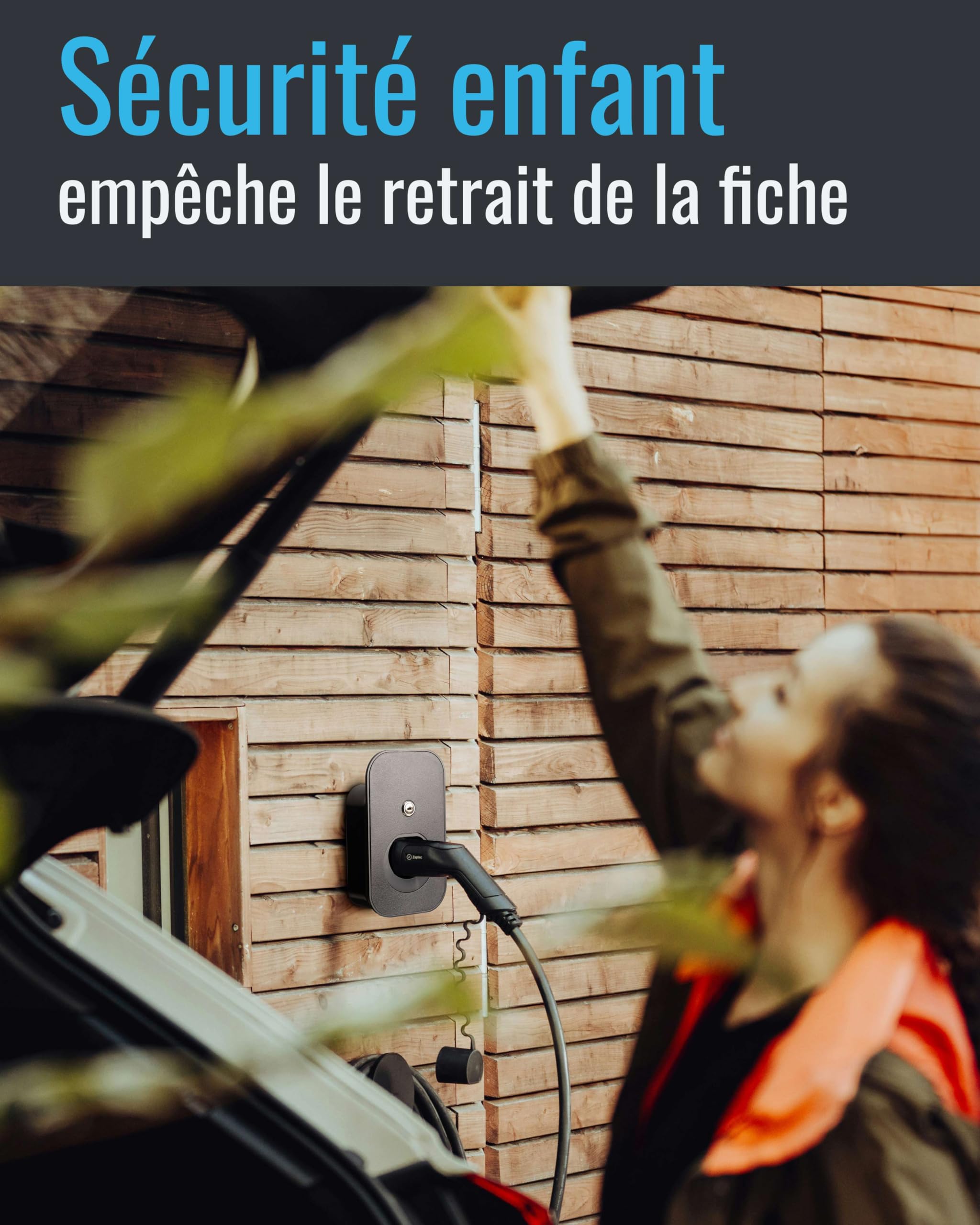 Parkwächter E1 Organisateur de câbles pour wallbox avec Serrure, Support Mural de câble de Station de Charge, Support de câble de Voiture électrique, Sécurité Enfant et Dispositif antivol