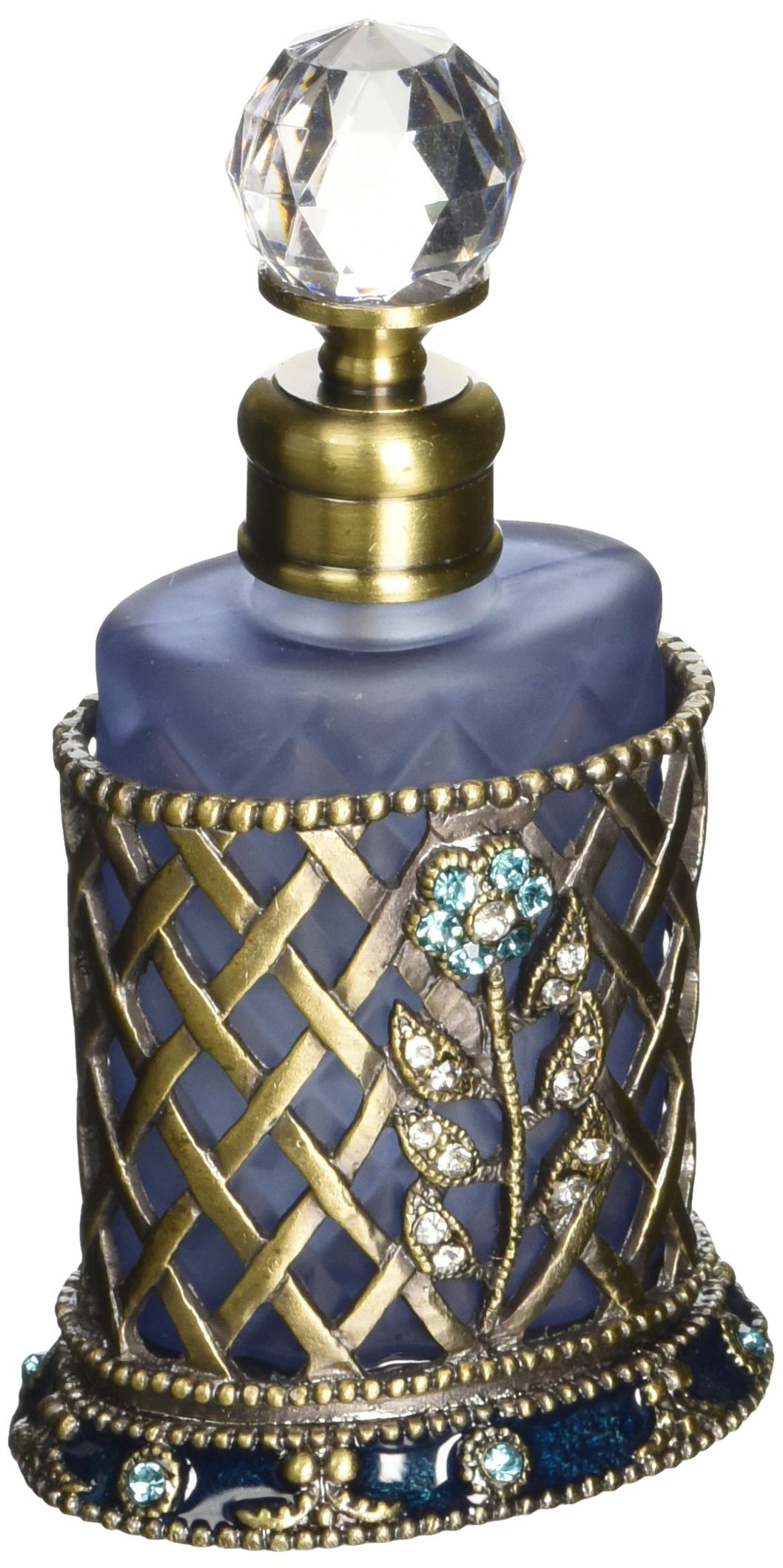 StealStreet SS-A-51675 4-Inch Perfume Bottle Jewlry, Flower Blue