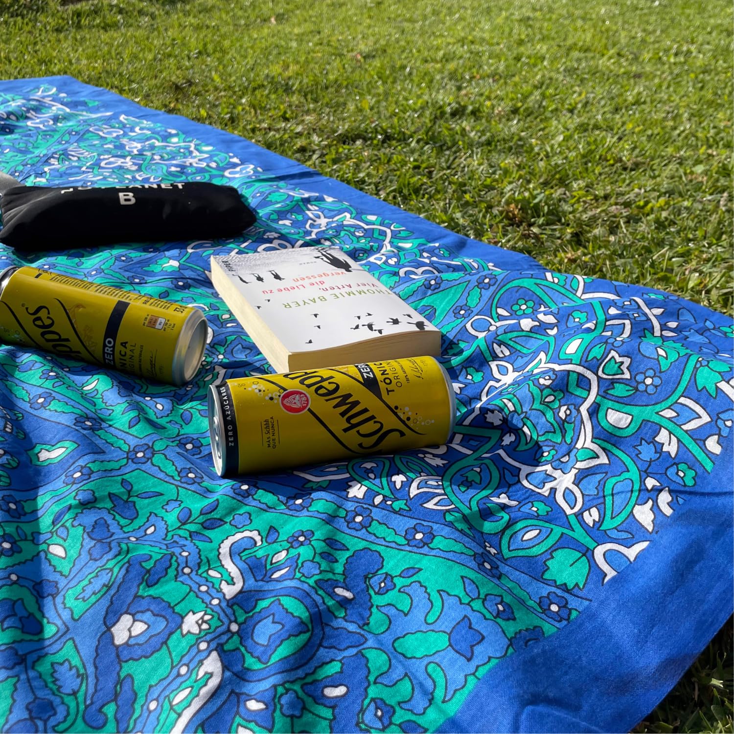 Telo Da Picnic Antisabbia Sottile - XXL 210x230 Cm Per Spiaggia, Prato E Campeggio | Design Mandala, Leggero E Facile Da Trasportare