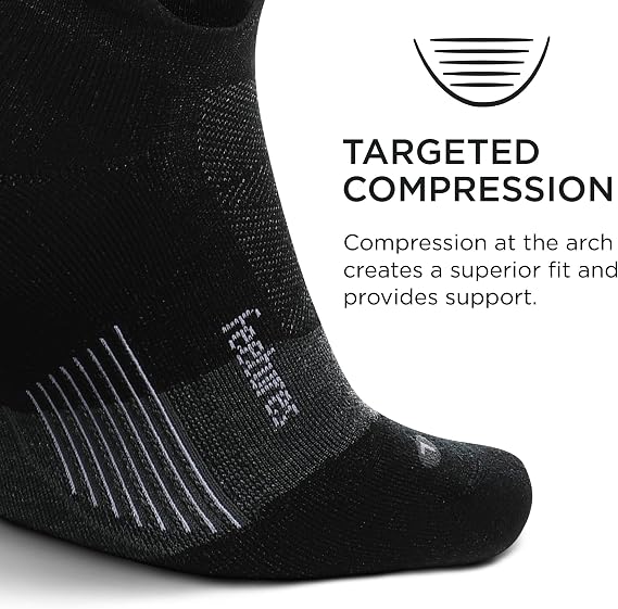 Feetures Merino 10 Max Cushion No Show Tab Ankle Socks - Wool Socks for Women & Men - (1 Pair)