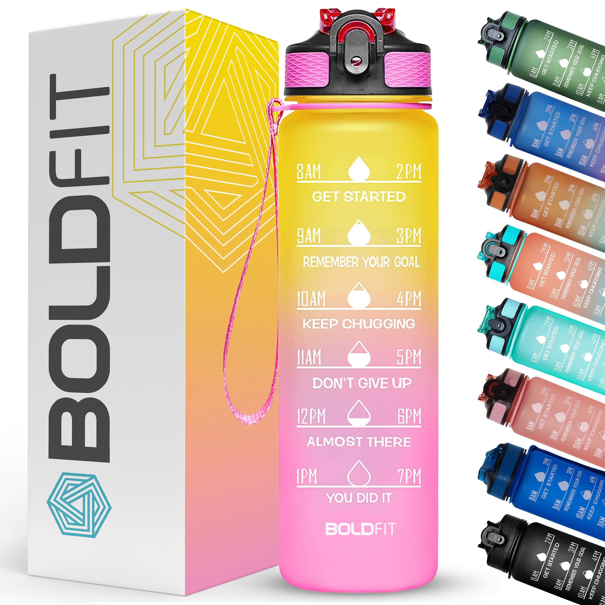 Boldfit Water Bottles Sipper Bottle For Adults, Kids,Unbreakable Motivational Water Bottle Time Mark Sipper With Straw & Time For Gym Office School Home Water Bottle for Kids
