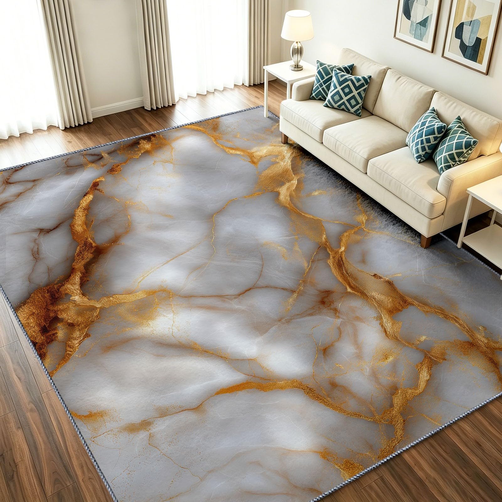 Lavable Tapis Surréaliste Salon Pile Courte Rug 140 x 200 cm
