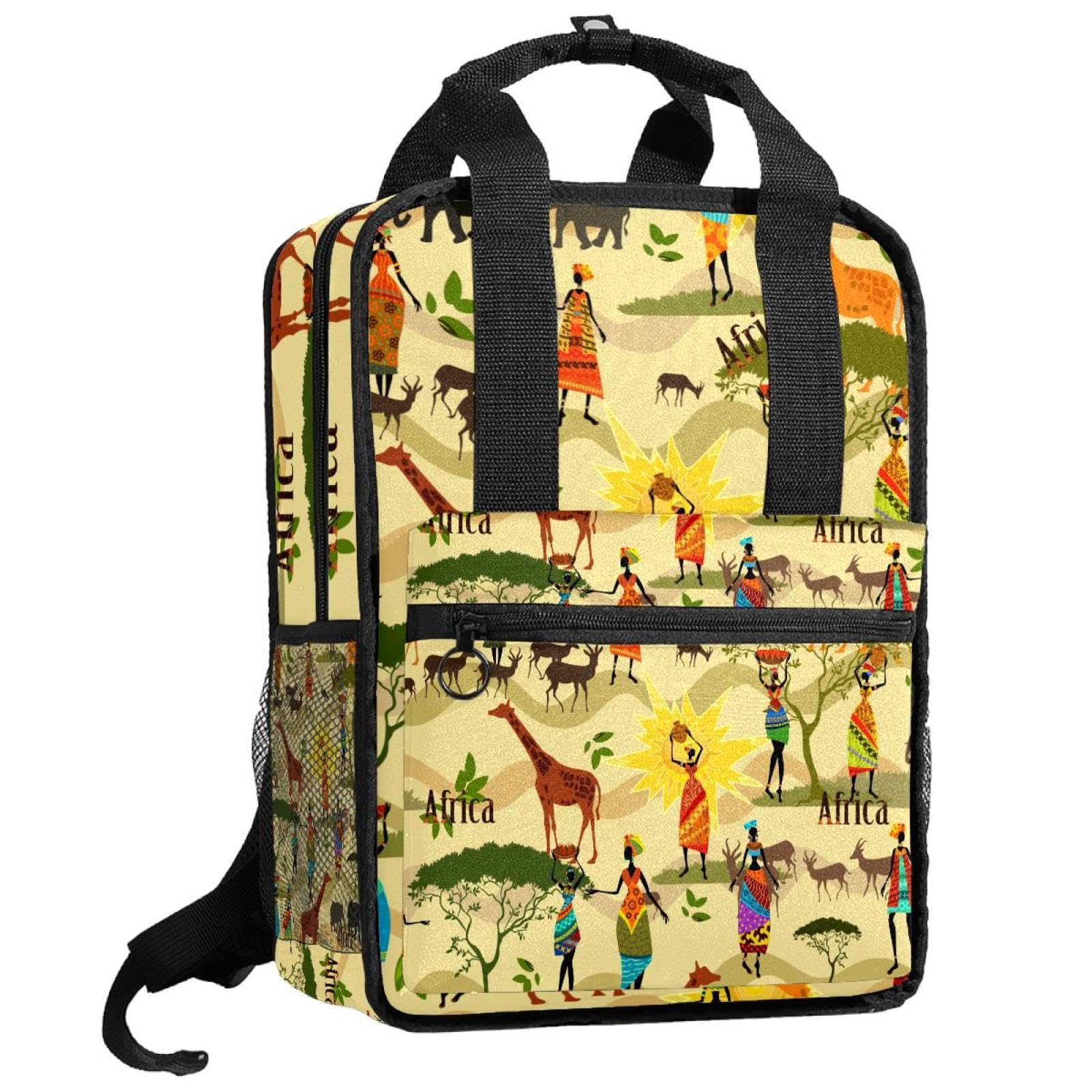 Sac à dos pour garçons style africain multicolore avec bretelles réglables - 8