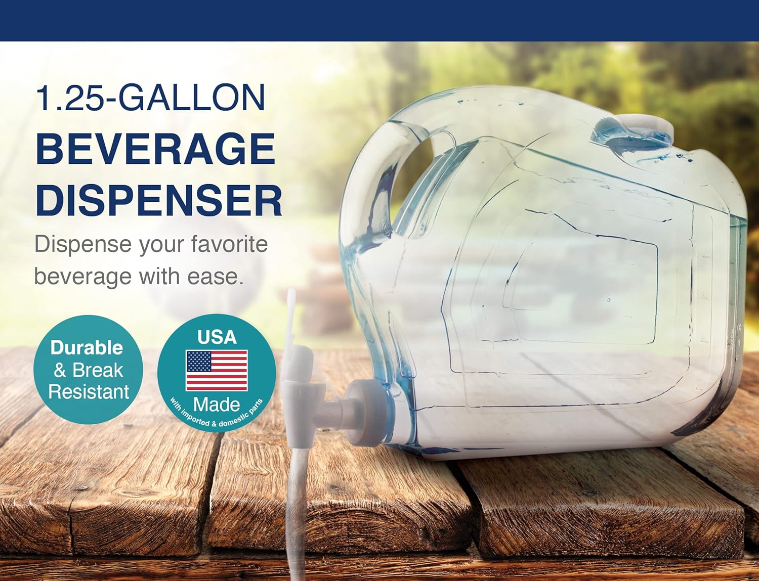 Arrow Home Products Ultra Slimline Drink Dispenser for Fridge, 1.25 Gallon - Plastic Beverage Dispenser with Spigot for Easy Dispensing - BPA Free Clear Plastic - Convenient Handle, Easy-Pour Spout - Image 2