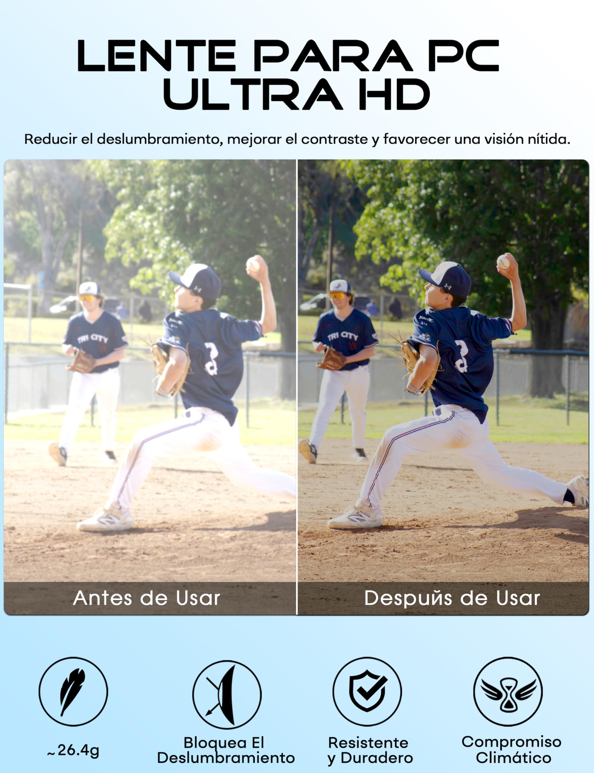 ATTCL XQ548 - Gafas de sol de béisbol para niños y adolescentes, ligeras, UV400, gafas de ciclismo para niños y niñas