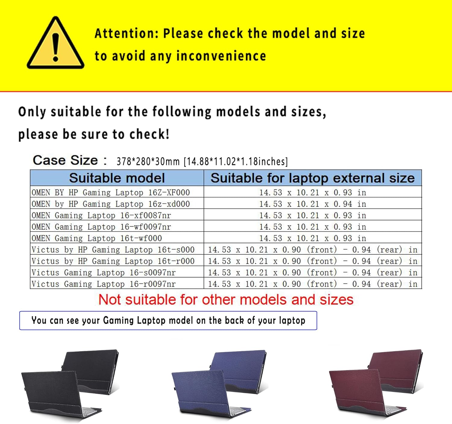 Case Cover for 16.1'' HP OMEN Gaming Laptop 16z-xd/xf 16-xf/wf 16t-wf & Victus 16-s/r 16t-s/r 16-d Sleeve Bag,Detachable PU Leather Notebook Protective Sleeve with Heat Dissipation Holes (Dark Grey)