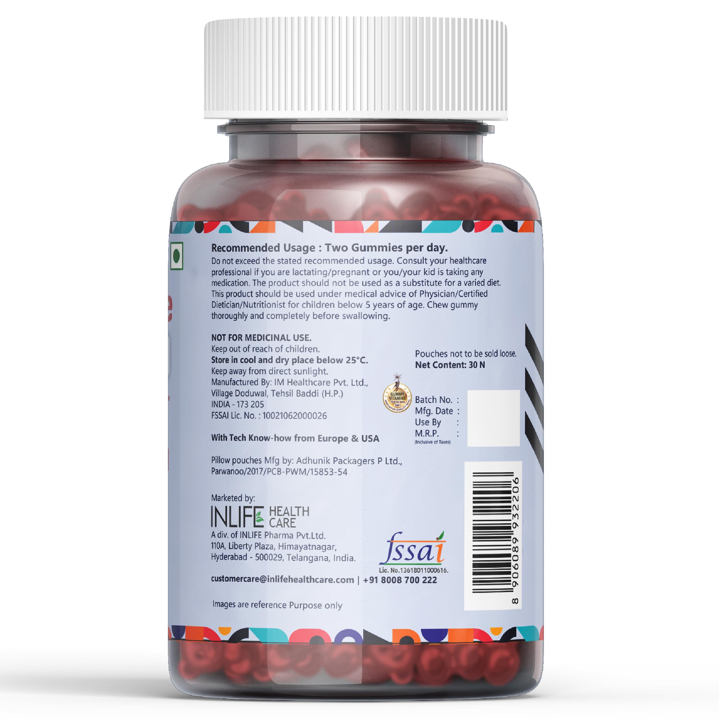 INLIFE Eye Care Gummies for Kids and Adults | Lutein and Zeaxanthin Supplement with Omega 3 Algal DHA, Astaxanthin, Vitamin A, C & E - 30 Gummies (Pack of 1) 3