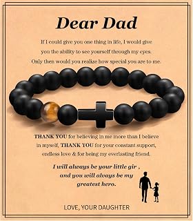 Christian Cross Bracelet Gifts for Men, Religious Graduation First Communion Confirmation for Him Man Dad Son Grandson Godfather Grandfather, Inspirational Faith Based Jesus Birthday Gifts for Husband Brother