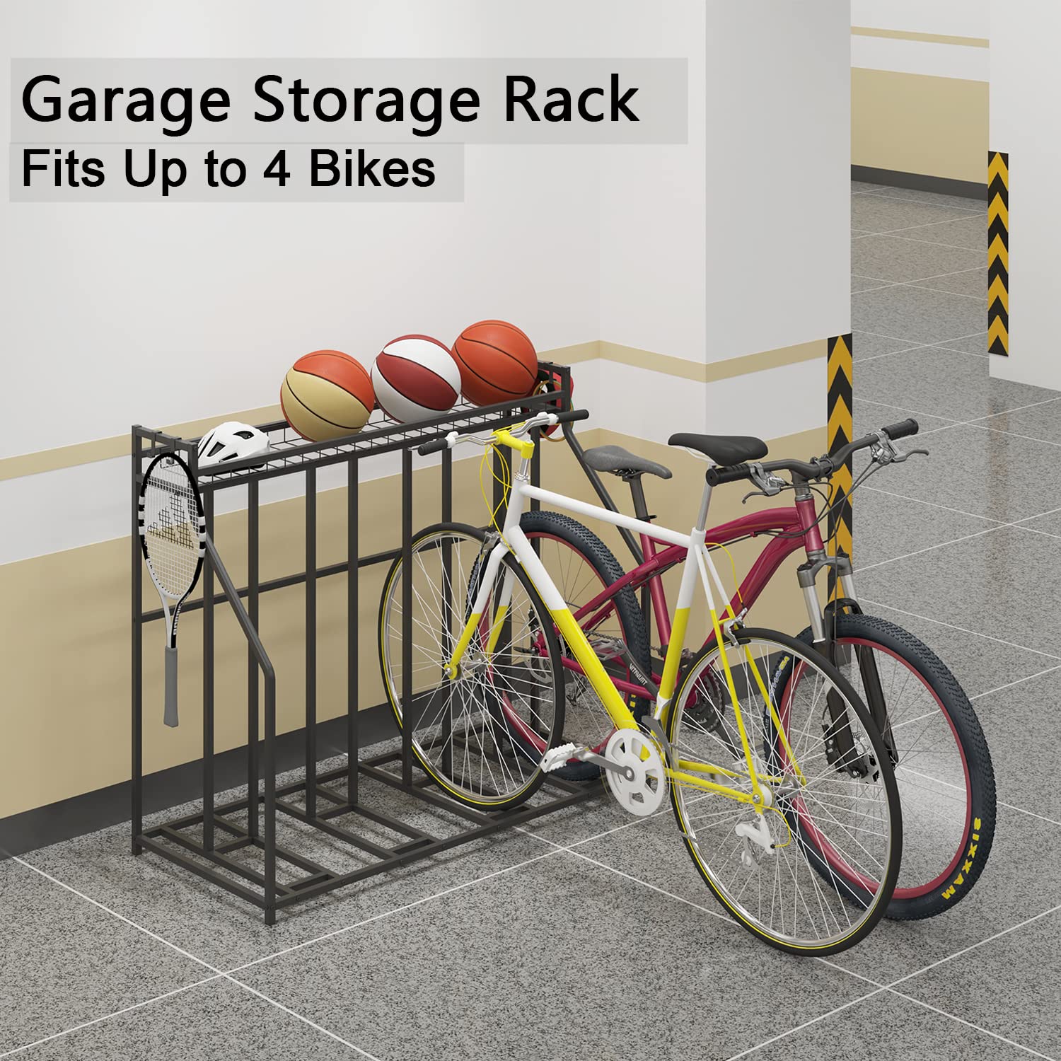 Ultrawall - Soporte De Almacenamiento Vertical Para Bicicleta, Para Cochera, Organizador De Bicicleta Interior, Capacidad Para Hasta 4 Bicicletas