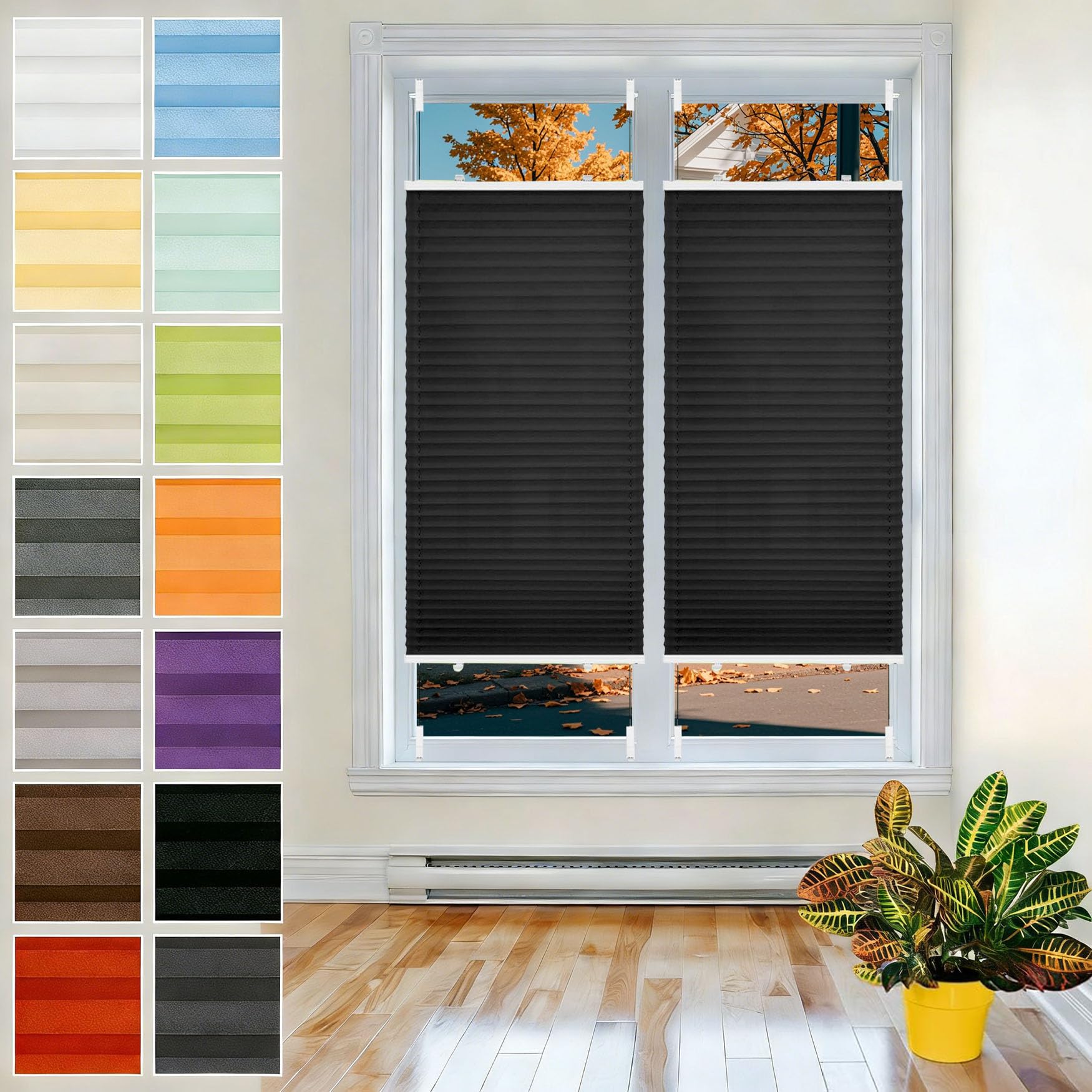 Store plissé occultant et thermique protection solaire sans percer
