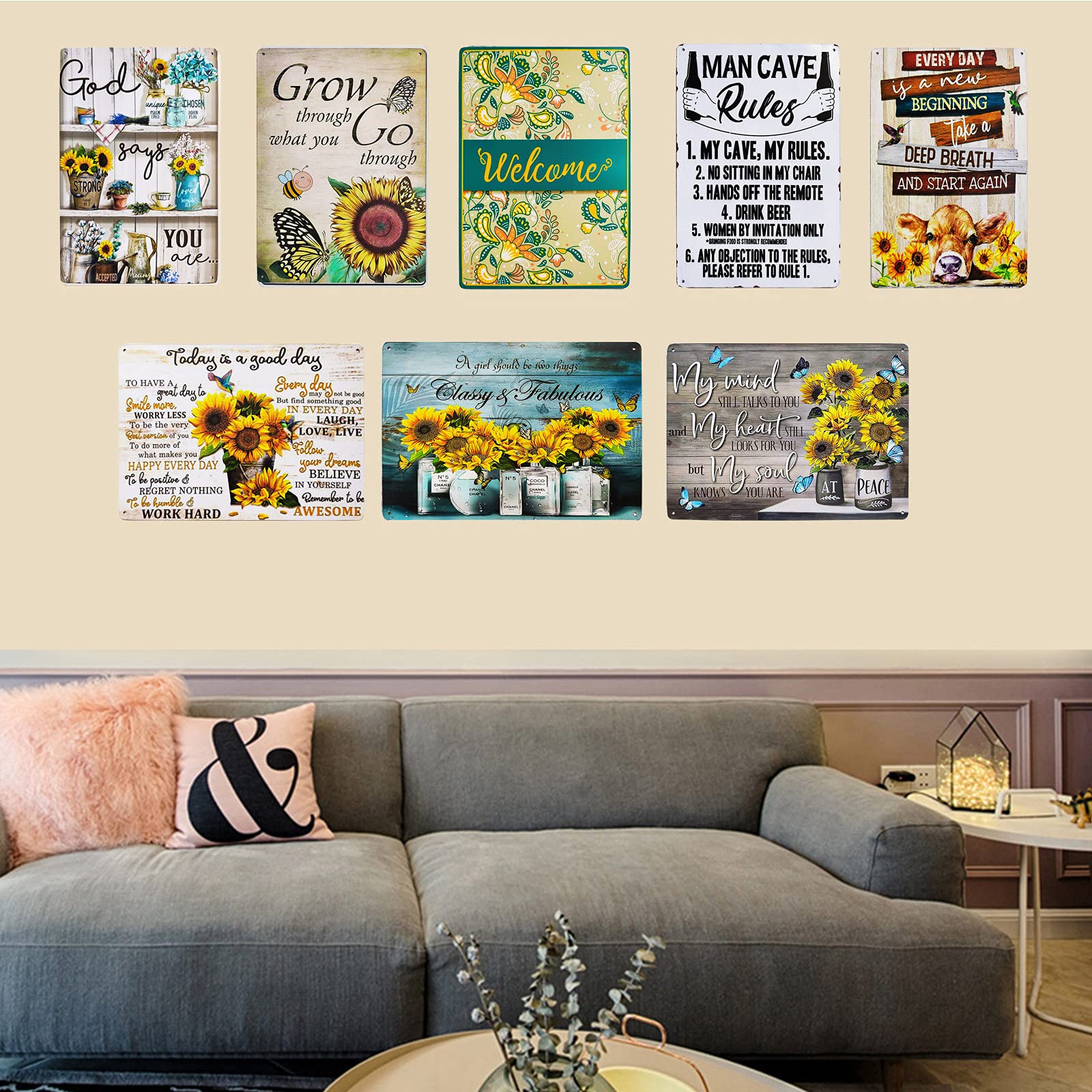 Targa Decorativa In Metallo PXIYOU – Scritta Ispirazionale 'Today Is A Good Day For A Great Day' – Stile Vintage Per Pareti, 20x35 Cm