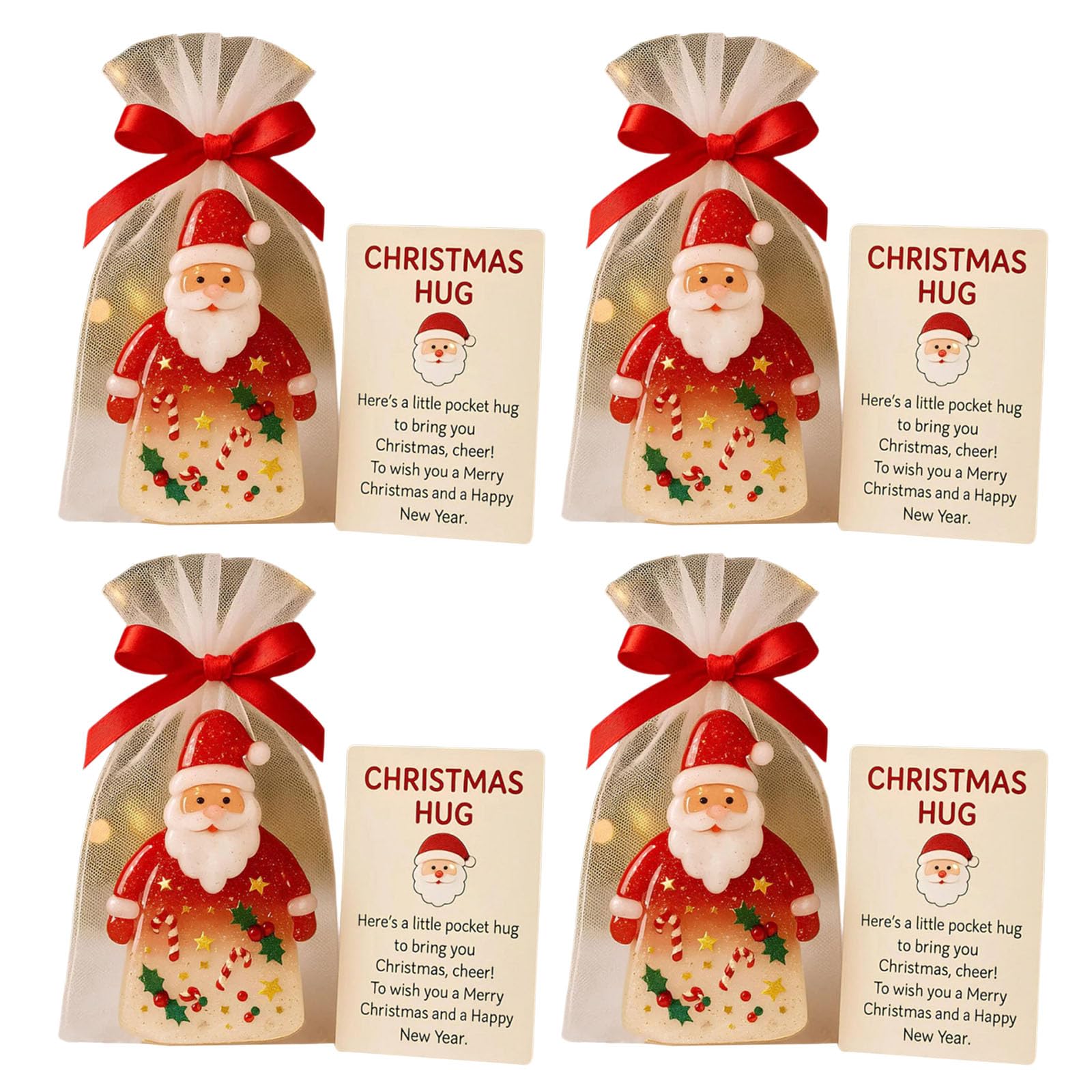 Buxuaaaa Holiday Acrylic Santa Hugging Ornament Recycled Paper Wall Decoration for Family Christmas Activities and Gifting Christmas Hanging Ornament