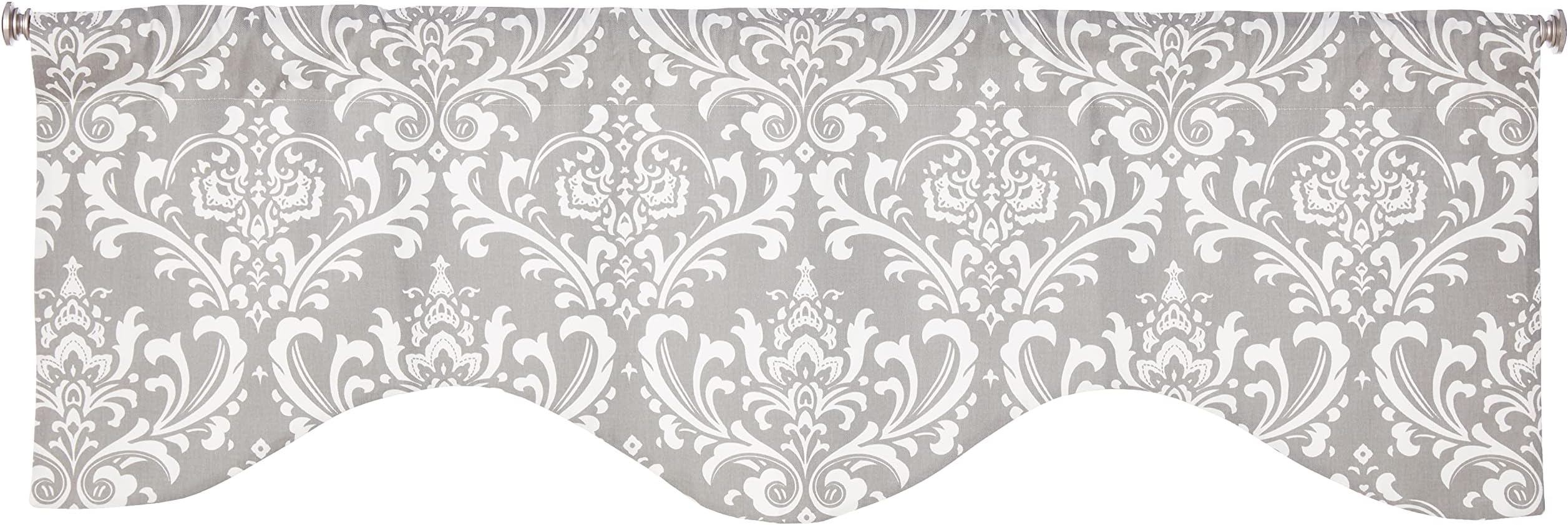 RLF Home Royal Damask M Shaped Valance, Grey