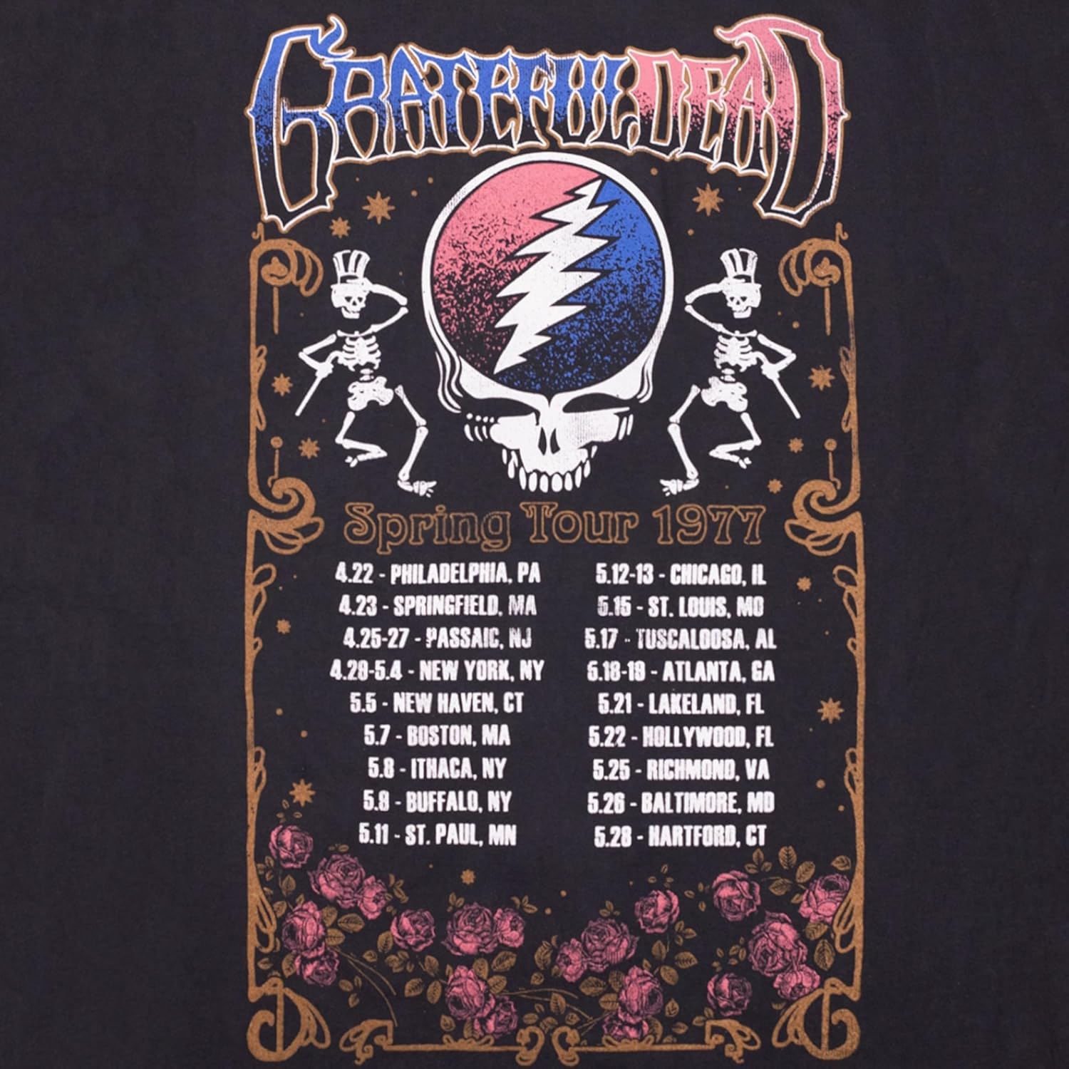 Ripple Junction Grateful Dead Men's Graphic T-Shirt Vintage Concert Tours Officially Licensed - Image 6