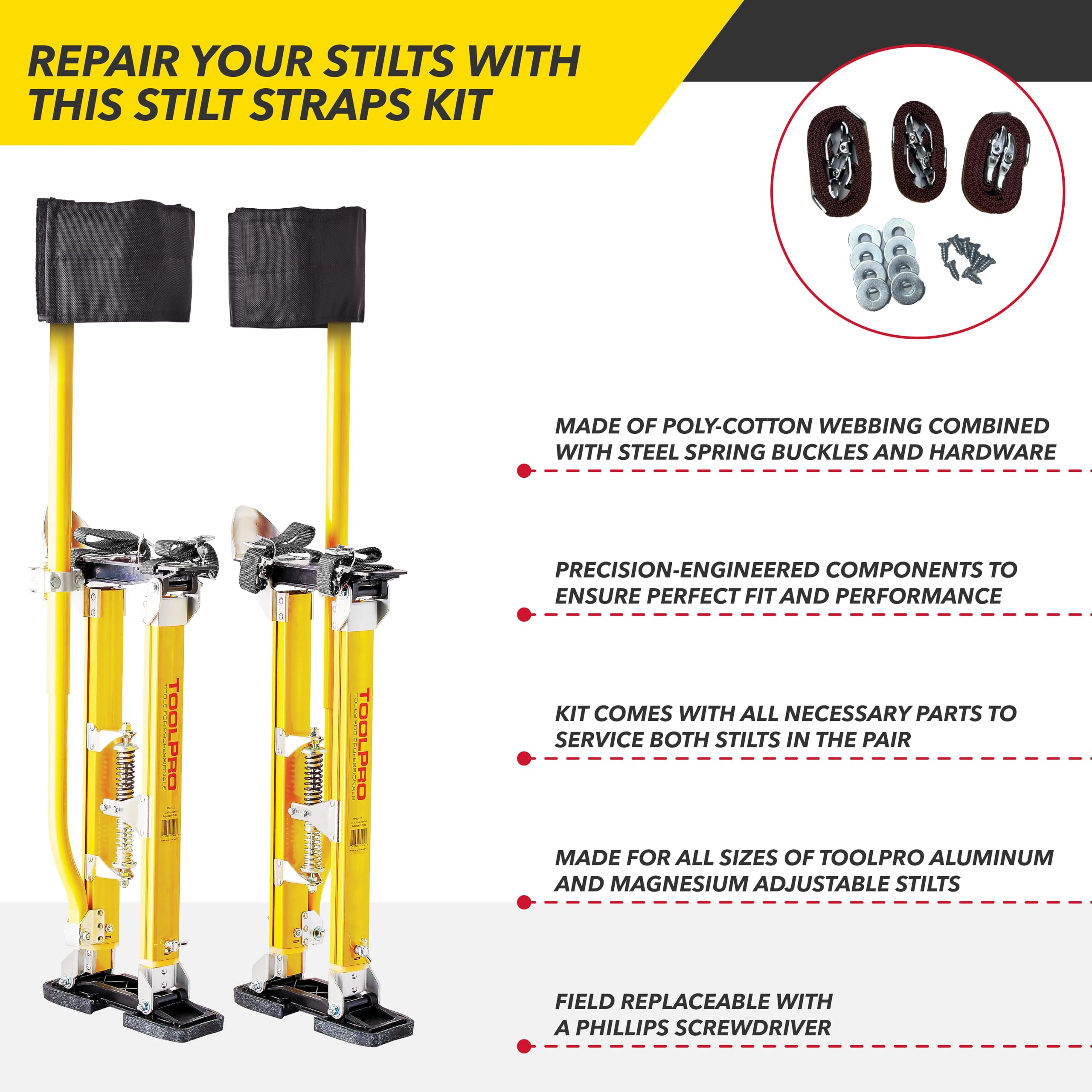 ToolPro - Juego de correas de repuesto para Stilts