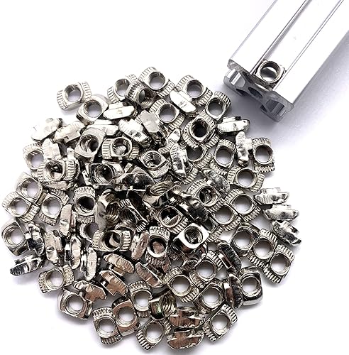 100 piezas Serie 2020 Tuercas T deslizantes Ranura T Métrica Rosca M5 Tuerca T de cabeza de martillo para perfil de extrusión de aluminio con ranura