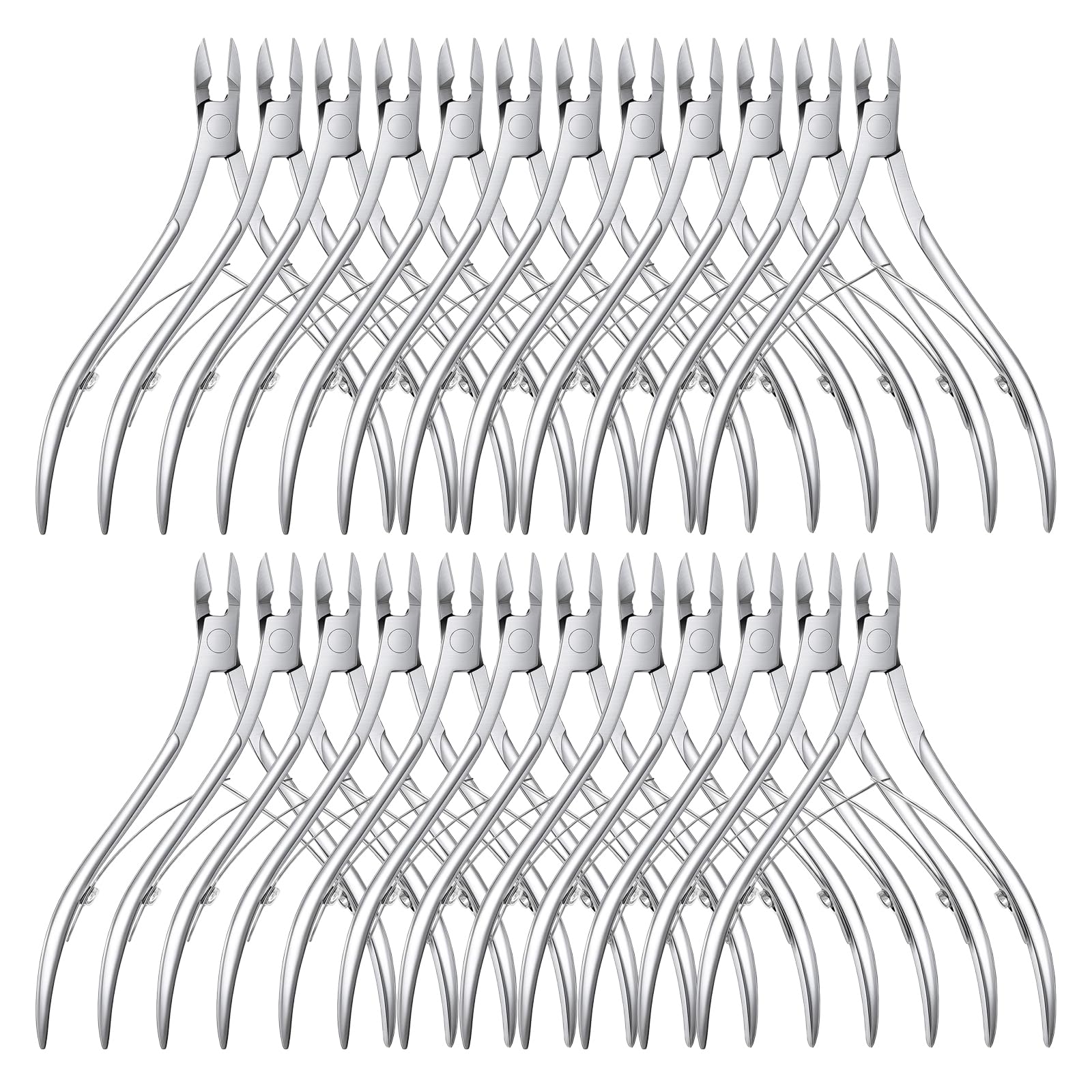 Lot de 24 coupe-cuticules en acier inoxydable pour ongles des doigts et des orteils
