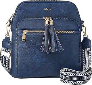 HILAEX Women's Leather Crossbody Bags Anti Theft Purses RFID Blocking Handbags Trendy Travel Adjustable Strap Tassel