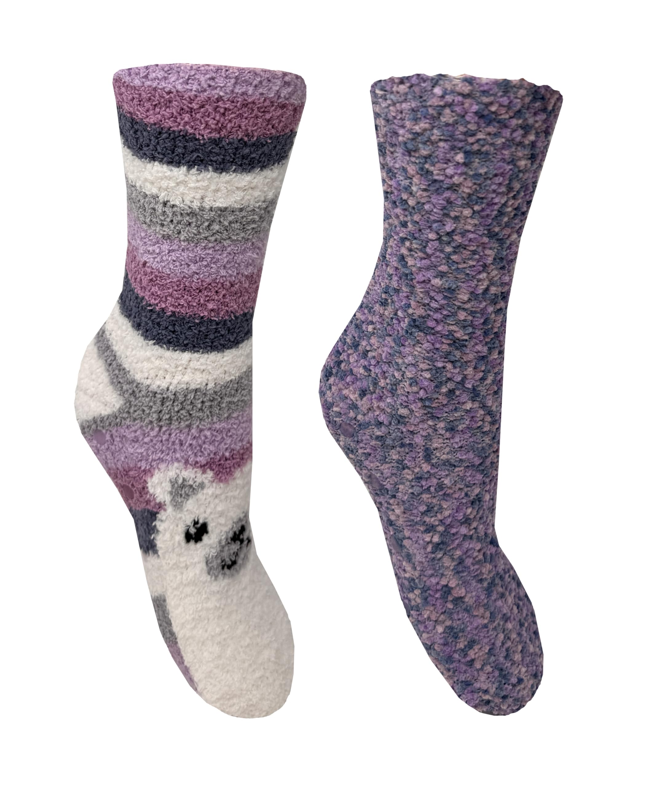 Since 2013 Bramble Women's Lilac Polar Bear Bramble - Animal - Fluffy Cosy Socks| 2 Pair | U.k. Size 4-7 | Fluffy, Non-Slip, Lounge, Slipper Sock (Uk, Numeric, 4, 7, Regular, Regular, )