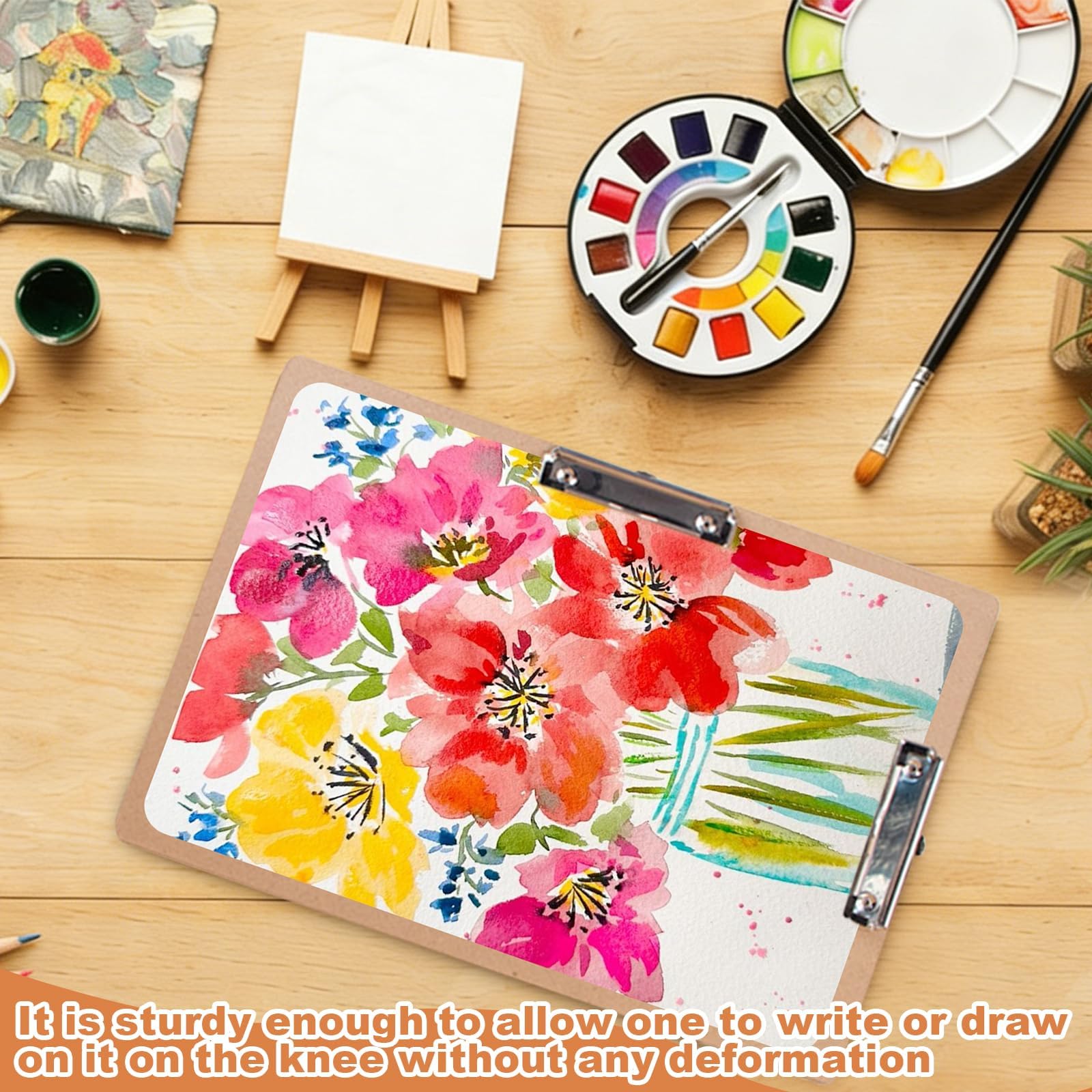 4 sztuki podkładek A3, duże podkładki zaciskowe 44 × 32 cm z podwójną podkładką do zacisku, drewniana tablica do pisania, do biura, klasy, warsztatu, rysowania, szkicowania