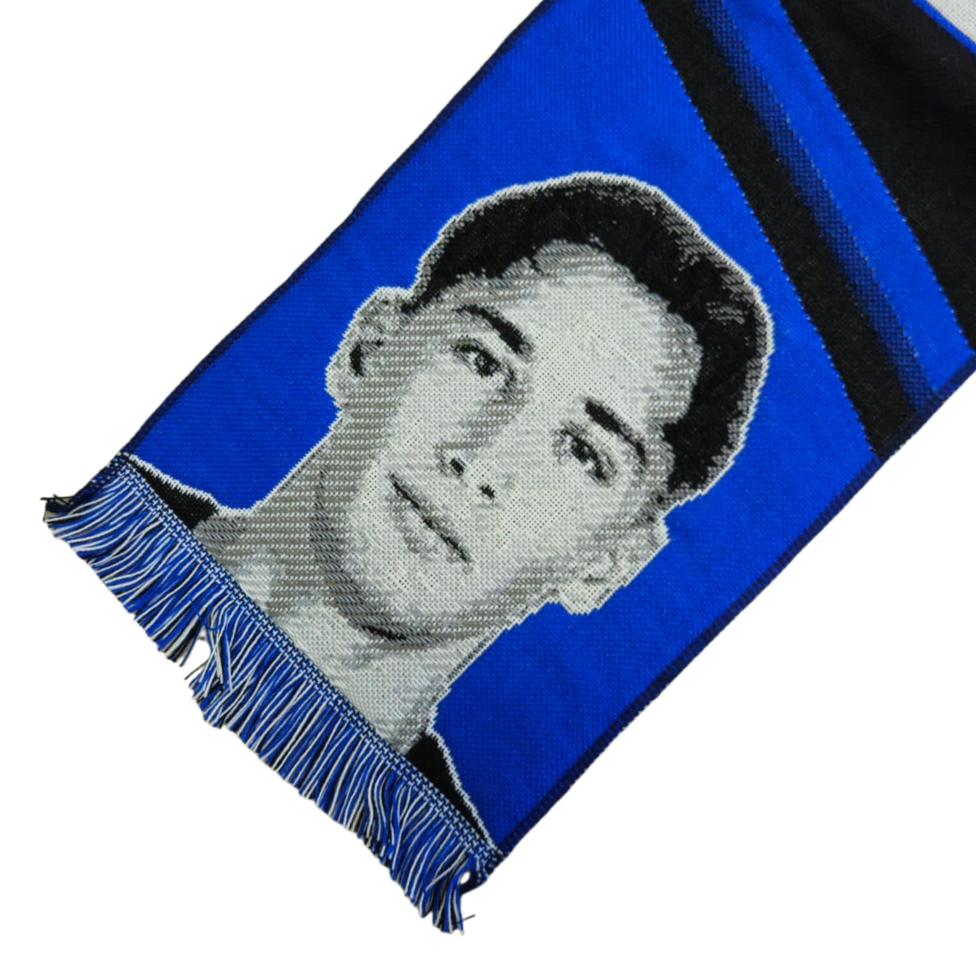 Sciarpa Jacquard Pio Esposito 100% Acrilico 135x22cm Nero Blu Bianco