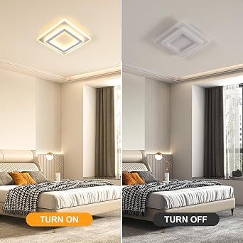 Toolight LED Ceiling Light Square, 44W 4950LM Modern Acrylic LED Ceiling Lamp White, Bright Ceiling Lights for Living Room, Bedroom, Corridor, Hallway, Bathroom, Office, Warm Light 3000K [Energy Class E]