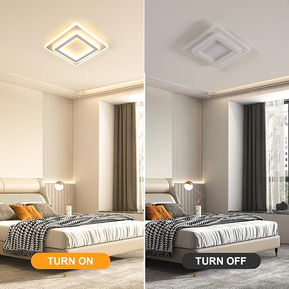 Toolight LED Ceiling Light Square, 44W 4950LM Modern Acrylic LED Ceiling Lamp White, Bright Ceiling Lights for Living Room, Bedroom, Corridor, Hallway, Bathroom, Office, Warm Light 3000K [Energy Class E]