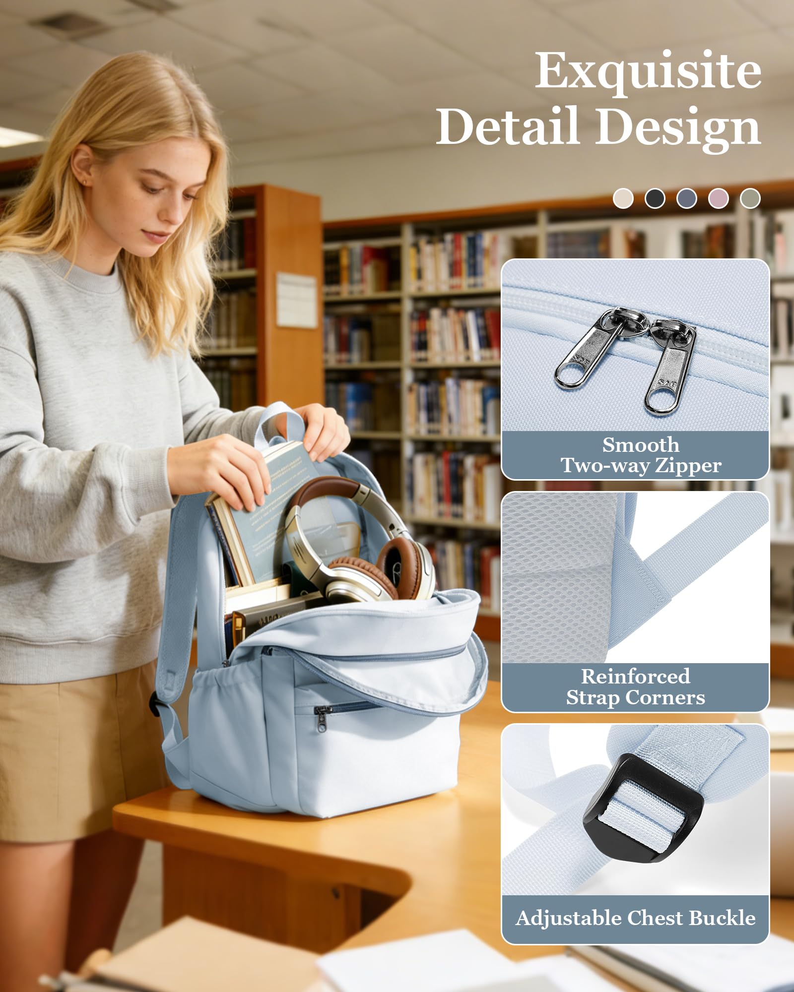 Zaino leggero per la scuola, per ragazzi, ragazze, adolescenti, studenti universitari, bambini, zaino da viaggio per computer portatile da 15,6/16 pollici, zaino casual, borsa da lavoro per