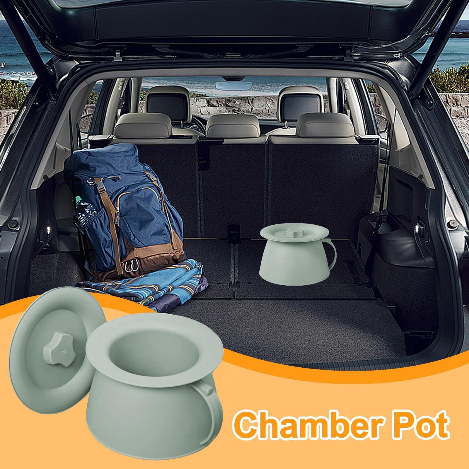 Tragbares Töpfchen für Erwachsene und Kinder, Nachttisch-Urinal mit Deckel, leicht zu reinigende Toilette für Camping, Reisen und Zuhause