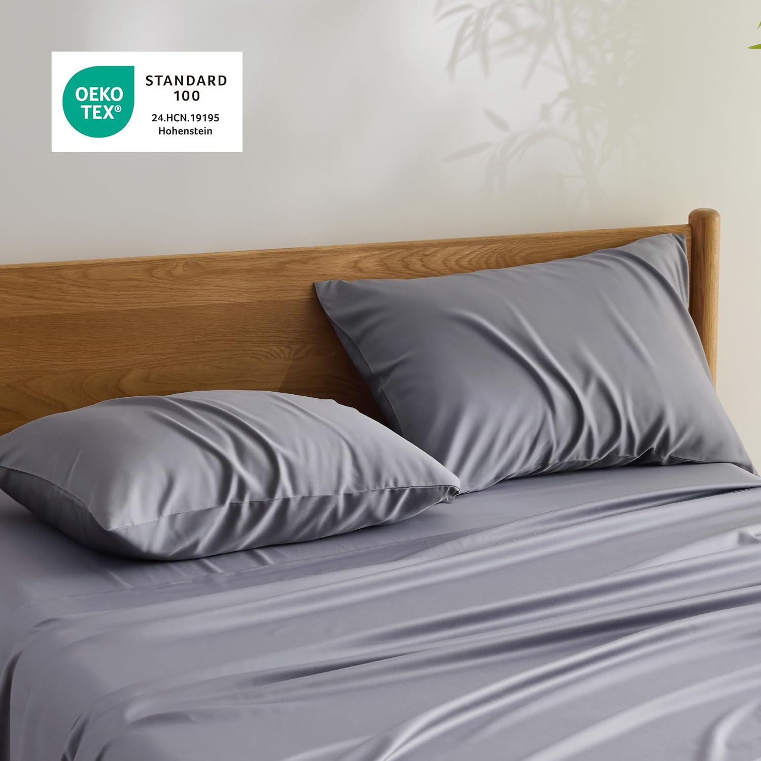 Bedsure Zipper Pillow Cases Queen, Cooling Pillow Cases Queen Size Set of 2, Rayon Derived from Bamboo Cooling Pillowcases for Hot Sleepers, Soft & Breathable Pillow Covers, Dark Grey, 20x30 Inches - Image 7