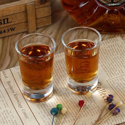 Miniatura 7 de Paquete de 40 vasos de chupito de base pesada, juego de vasos de chupito de whisky de 1.4 onzas, vasos de vidrio pequeños para licor de licor, bar,