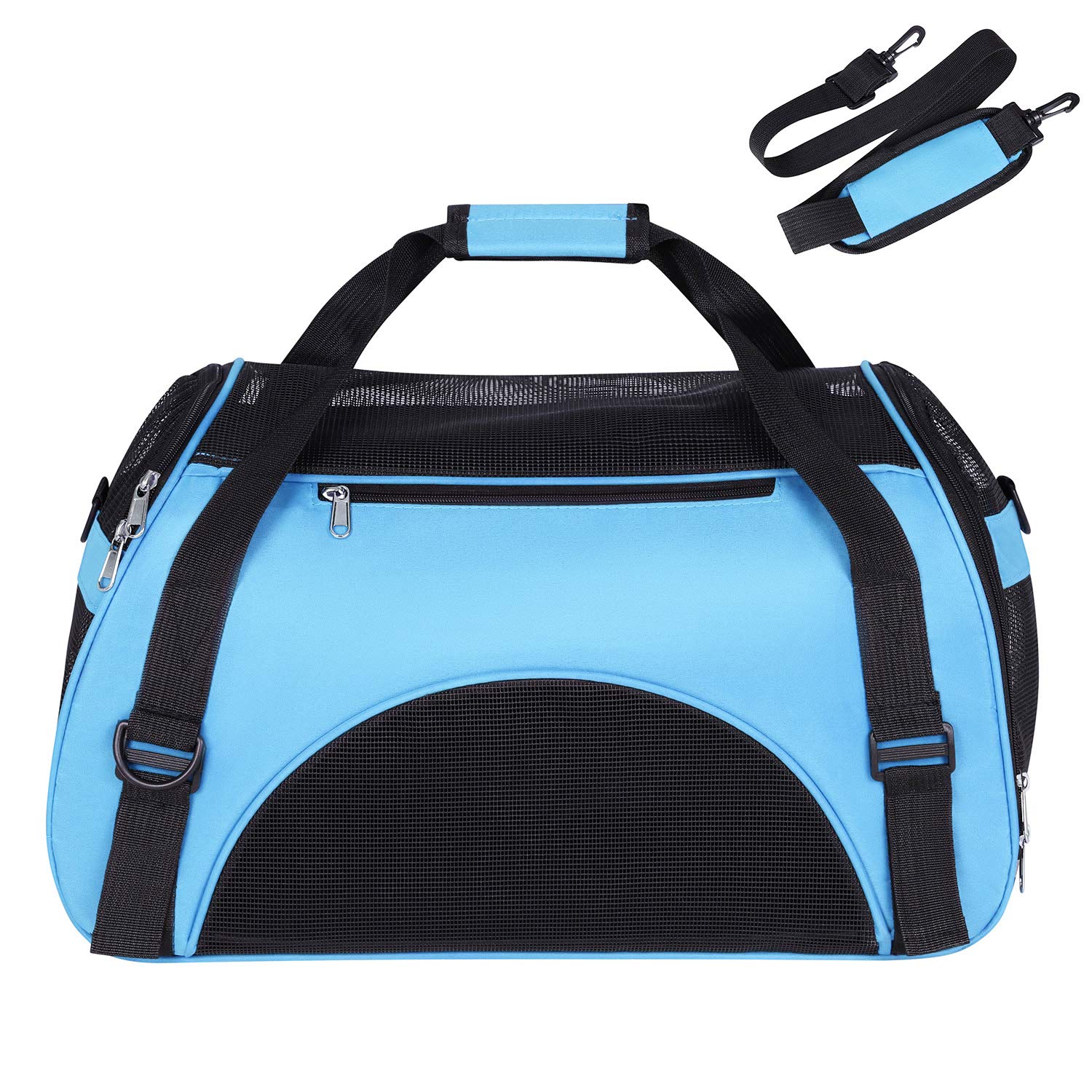Sac de Transport Portable Chat Chien Sac à Main Résistant à l'usure pour Chaton Chiot Caisse de Transport Respirant et Pliable Sac de Voyage Réglable Animaux avec Bandoulière Voitrure Train